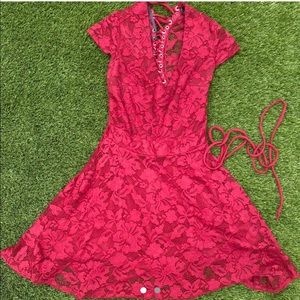 red lace dress